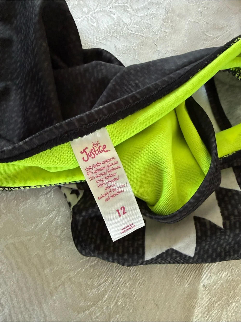 Justice 2 piece bathing suit size 12